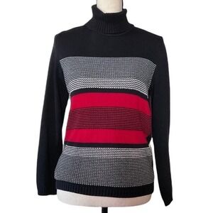 Karen‎ Scott color block turtle oversize neck pull over sweater women XS